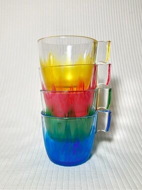 2015 Vintage IKEA glass coffee mugs x4